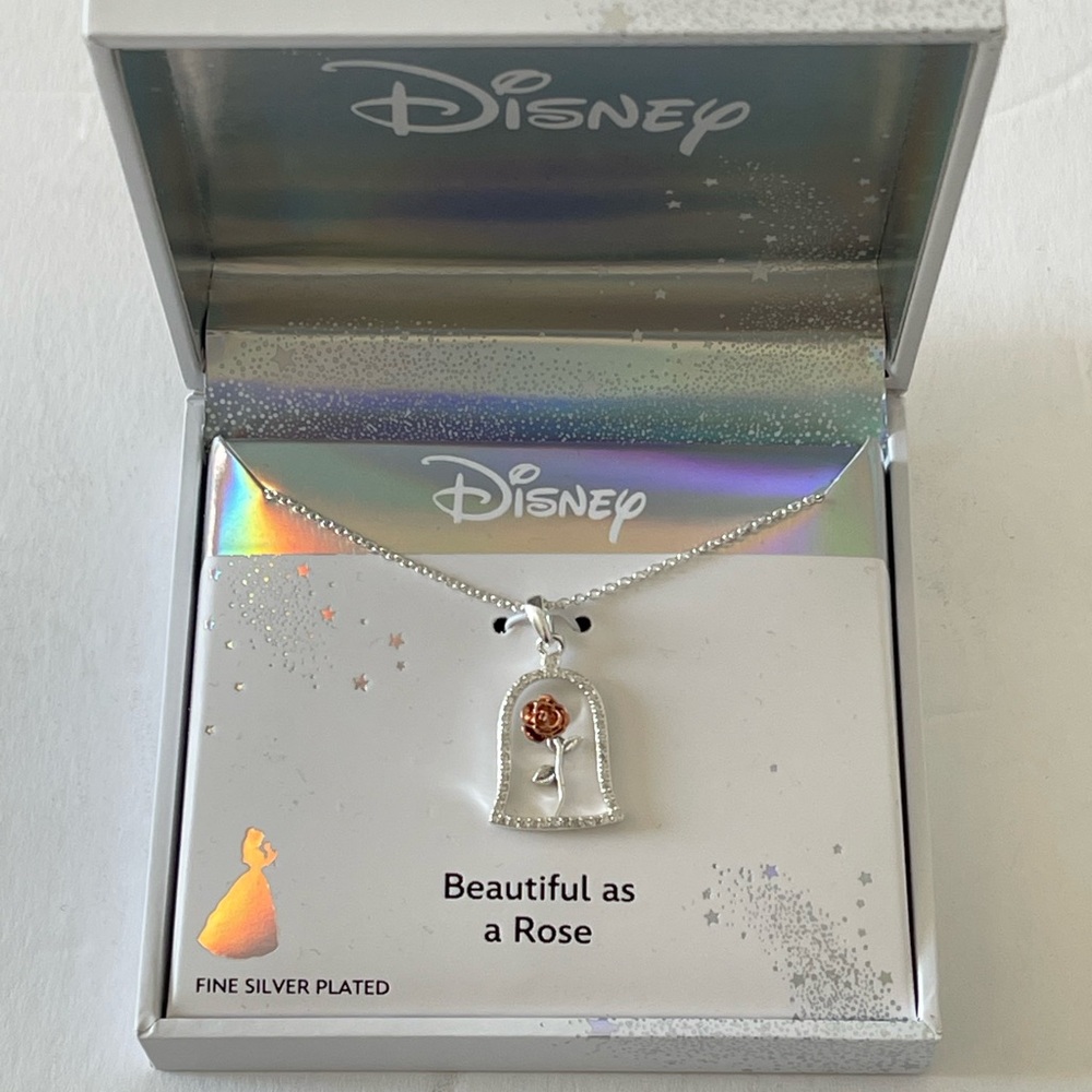 Disney Classics Jewelry | Beauty & the Beast | Enchanted Rose Pendant Necklace - Picture 3 of 8